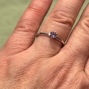 Sterling silver ring with amethyst. Size 7